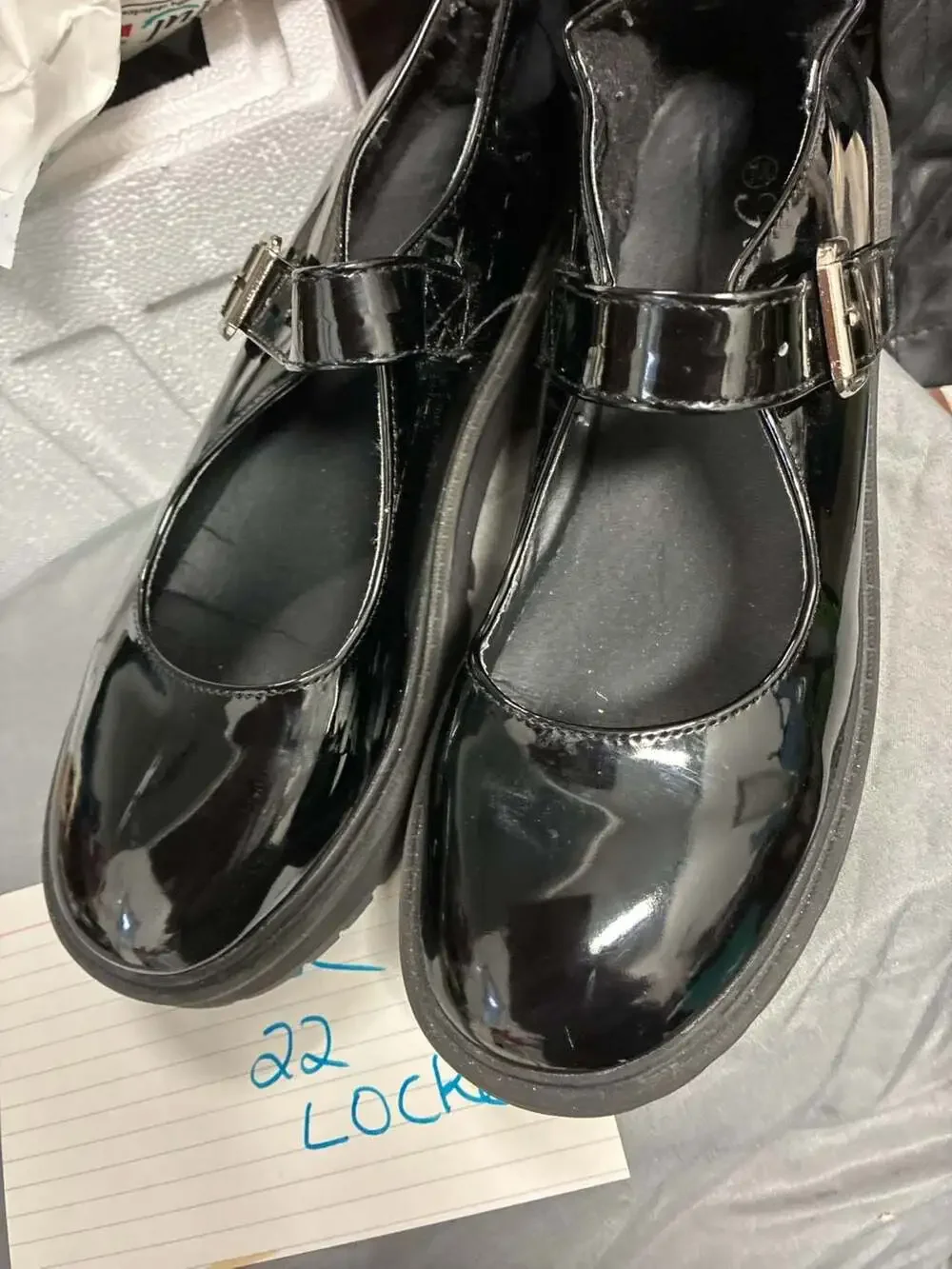 Forever Black Patent Mary Jane Platform Shoes